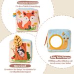 hahaland Baby Montessori Spielzeug ab 6 Monaten – Wald-Tücherbox mit Seidentüchern & Spiegel – Bild 5
