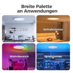 Aphyni LED Deckenleuchte Ø30cm – Dimmbar RGB mit Fernbedienung & App-Steuerung – Bild 3