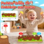 Molleyzi Pop-Up Pilz Motorikspielzeug aus Holz – Montessori Lernspiel ab 12 Monaten – Bild 6