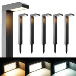 iseeway 6er-Set Solar-Wegeleuchten mit 3 Lichtfarben – 20 LEDs, IP65, bis 22h Leuchtdauer