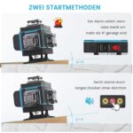 ansigtny 4x360° Kreuzlinienlaser mit 1.5M Stativ – Grüner Selbstnivellier-Laser für Baustelle – Bild 7