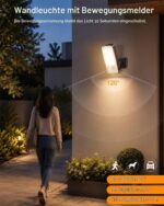 Forepin Außenwandleuchte mit Bewegungsmelder & 10000mAh Akku – IP65 Aussenlampe – Bild 3