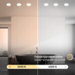 BRILONER 3er Set LED Einbaustrahler 230V IP44 – Flache Deckenspots mit verstellbarer Farbtemperatur – Bild 5