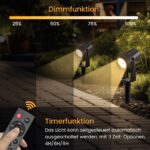 LED Gartenbeleuchtung 14M mit Fernbedienung & Timer – IP65 Strahler 3000K Warmweiss – Bild 3