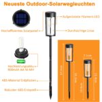 Nigecue 4er Set Vintage Solarleuchten – Warmweisses Gartenlicht mit 800mAh Akku & IP65 – Bild 5