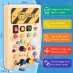 Pmgud Montessori Busy Board aus Holz – Sensorisches Lernspielzeug für Kinder ab 1 Jahr – Bild 4