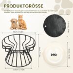 Yooyan Erhöhter Katzennapf-Set Keramik 10cm – Ergonomischer Futternapf mit Metallständer & Silikonmatten – Bild 2