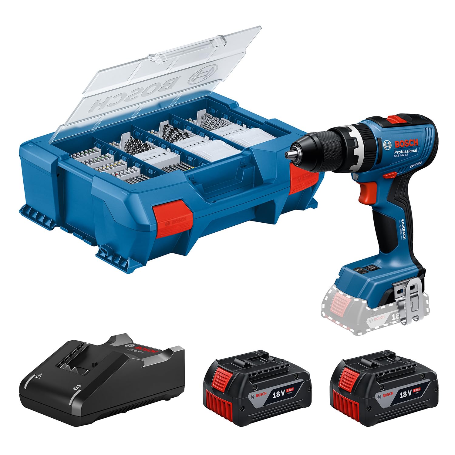 Bosch Professional GSB 18V-65 Akku-Schlagbohrschrauber – 65 Nm Drehmoment für Profis