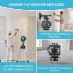 ansigtny 4x360° Kreuzlinienlaser mit 1.5M Stativ – Grüner Selbstnivellier-Laser für Baustelle – Bild 6