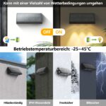 CBJKTX Solar-Wandleuchte 4er-Set mit 3000K Warmweiss – Intelligente Aussenbeleuchtung für Garten & Zaun – Bild 6
