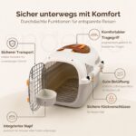 SNOEKIE Katzen Transportbox mit Skylight-Dachfenster – 49,5 × 32 × 32,6 cm – Bild 5