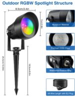 NATPOW RGB LED Gartenbeleuchtung 4er Set – Smart Gartenstrahler mit App & Fernbedienung – Bild 7