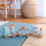 Kindsgut Nachziehzug aus Holz mit Zootieren – 12-teiliges Lernspielzeug für Kleinkinder – Bild 8