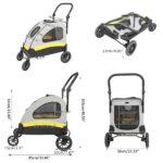 BingoPaw Hundewagen bis 20kg – Faltbarer Hundetrolley mit Bremse & Netzfenstern – Bild 2