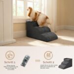 EHEYCIGA Hundetreppe 35 cm mit 3 Stufen – Gelenkschonend für kleine Hunde & Katzen – Bild 8