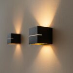 SSC-LUXon KOURA Wandleuchte 2er-Set – Up & Down Licht in Schwarz-Gold für Treppenhaus & Flur – Bild 9