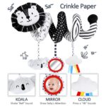 Joyreal Kontrastbuch & Kinderwagen Spielzeug Set – Sensorik Entwicklung für Neugeborene 0-12 Monate – Bild 2