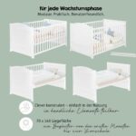 roba Babybett Little Stars 70x140 cm – Umbaubares Kinderbett mit Komplettausstattung – Bild 5