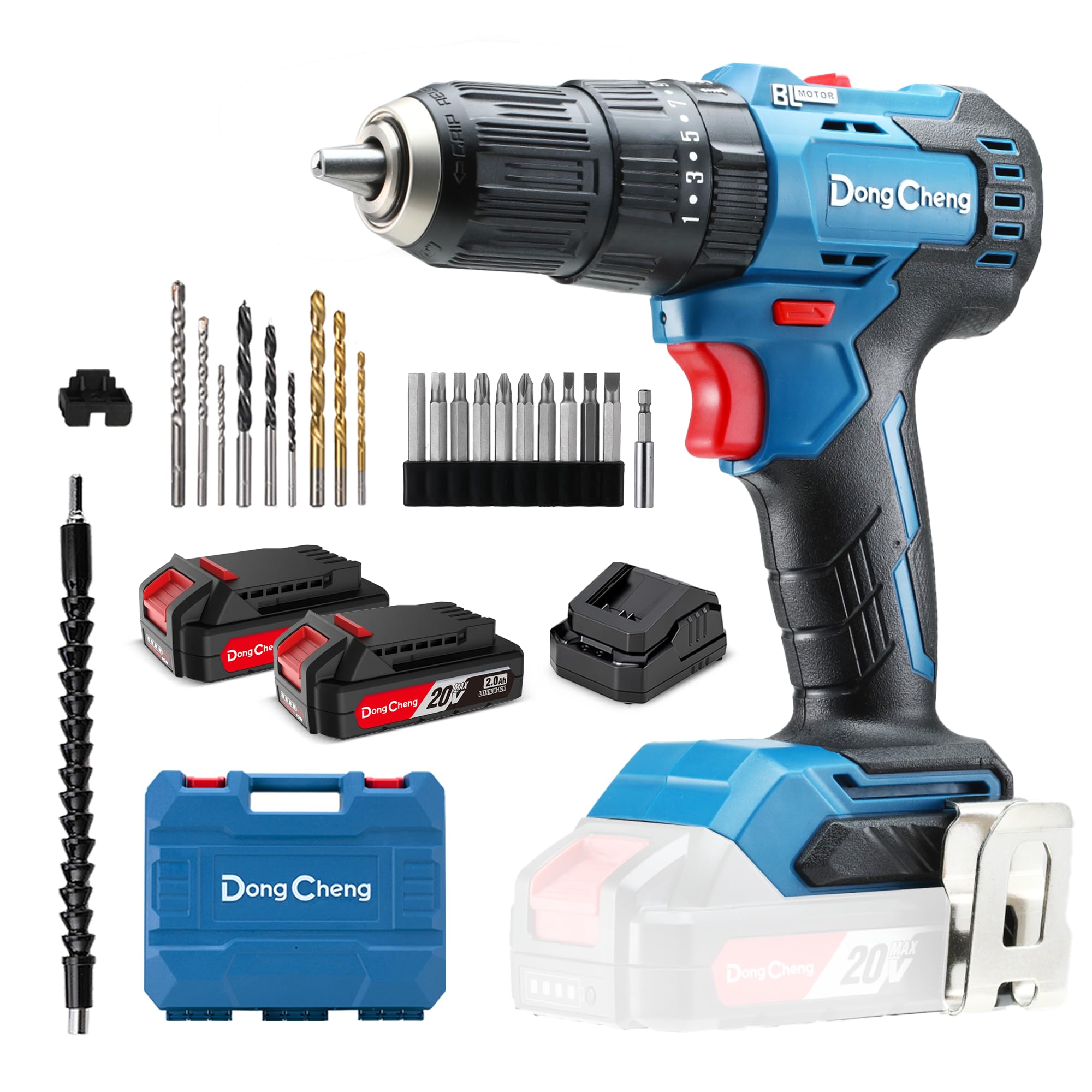 Dong Cheng 20V Akku-Schlagbohrschrauber 50Nm mit 2x2,0Ah – Professionelle 3-in-1 Kraft für alle Materialien