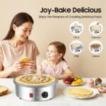 Haoxuesen Crêpes-Pfanne elektrisch 45 cm – Gusseisen mit Thermostat & Zubehör – Bild 7