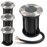 linovum BORU 4er Set Bodeneinbauleuchte rund GU10 IP67 – Befahrbar bis 500 kg