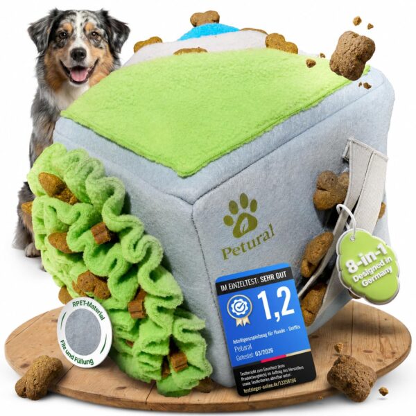 Petural Sniffix – 8-in-1 Schnüffelwürfel Intelligenzspielzeug für Hunde bis 25 kg