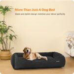 HMTOPE Hundebett XL 110x85cm mit Cord-Bezug – Orthopädisches Hundesofa für grosse Hunde – Bild 2