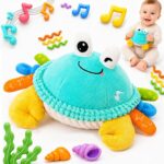Innofans Tanzende Krabbe – Interaktives Plüschtier mit Musik & Aufnahmefunktion für Babys 6-18 Monate
