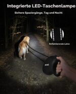 Pecute Rollleine 8m mit LED-Licht – Ausziehbare Hundeleine für Grosse Hunde bis 50 kg – Bild 2