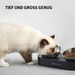 PETKIT CYBERTAIL Erhöhter Futternapf Edelstahl – Ergonomisch gekippte Napfschale für Katzen & kleine Hunde – Bild 5