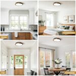 JZEKVN LED Deckenleuchte 30cm Schwarz mit Holz – 24W Deckenlampe 4000K für Wohnräume – Bild 8