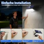 JESLED 108 LED Solarleuchte mit Bewegungsmelder – 800 LM Sicherheitslicht IP65 für Garten & Garage – Bild 8