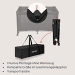 Lionelo Ellen 3in1 Reisebett für Neugeborene bis 15 kg – Beistellbett & Reisebett – Bild 9