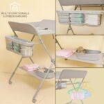 KARAOK Faltbarer Wickeltisch mit Rädern – 4-stufig verstellbar für ergonomisches Wickeln – Bild 3