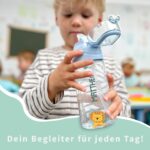 gutmarkiert Kindertrinkflasche 450 ml personalisiert – BPA-frei mit Strohhalm für Kinder – Bild 2