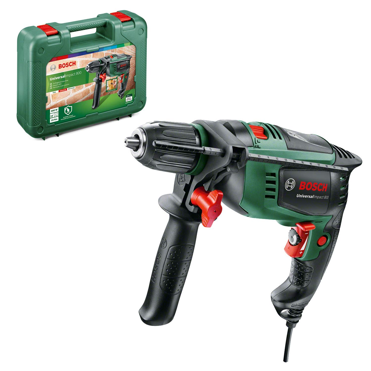 Bosch UniversalImpact 800 Schlagbohrmaschine – 800W Profi-Bohrer mit Sicherheitsfunktion