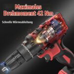 MHPRO Akkuschrauber 21V mit 2x2.0Ah Akku – 42Nm 3-in-1 Bohrmaschine für Heimwerker – Bild 6