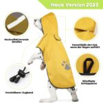 Hunderegenmantel DQGHQME XL wasserdicht mit Kapuze & reflektierend – Regenjacke für alle Hunderassen – Bild 4
