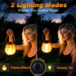 2er Set Solar Flammenlaterne mit Hanfseil – Authentische Flackerflamme für Garten & Terrasse – Bild 5