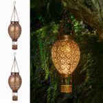 JOYCREATOR Solarlaterne 2er Set – IP65 Heissluftballon Design für Garten & Balkon