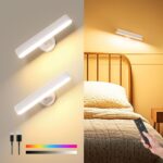 PopoIron LED-Wandleuchte mit 7500 mAh Akku – 360° drehbar, Fernbedienung & 15 RGB-Farben