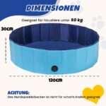 DASBET Faltbarer Hunde-Pool 120 cm Ø – PVC Planschbecken mit rutschfestem Boden für Hunde & Welpen – Bild 2