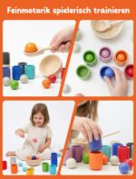 KidMigo Montessori Holzspielzeug ab 1 Jahr – Motorik & Farblernspiel mit 12 Bällen – Bild 4