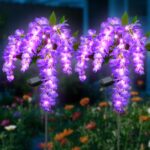 Ninonly Solarleuchten Garten 2er Set – Glyzinien mit lilassem LED-Licht für Außen