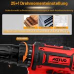 talifoca 12V Akkuschrauber Set – 25 Nm Drehmoment mit 2 Akkus & 25-teiligem Zubehör – Bild 4