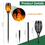 YAZEKY Solar-Gartenfackeln 4er Set mit 12 LEDs – Realistischer Flammeneffekt für Garten & Terrasse – Bild 6