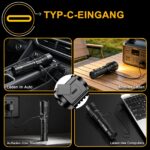BEYSTE LED Taschenlampe 1000000 Lumen – Aufladbar USB-C, Zoombar, Wasserdicht für Outdoor – Bild 5