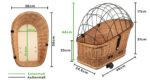 Tigana Hundefahrradkorb XL aus Weide – Sicherer Transport mit Metallgitter & Kissen – Bild 5