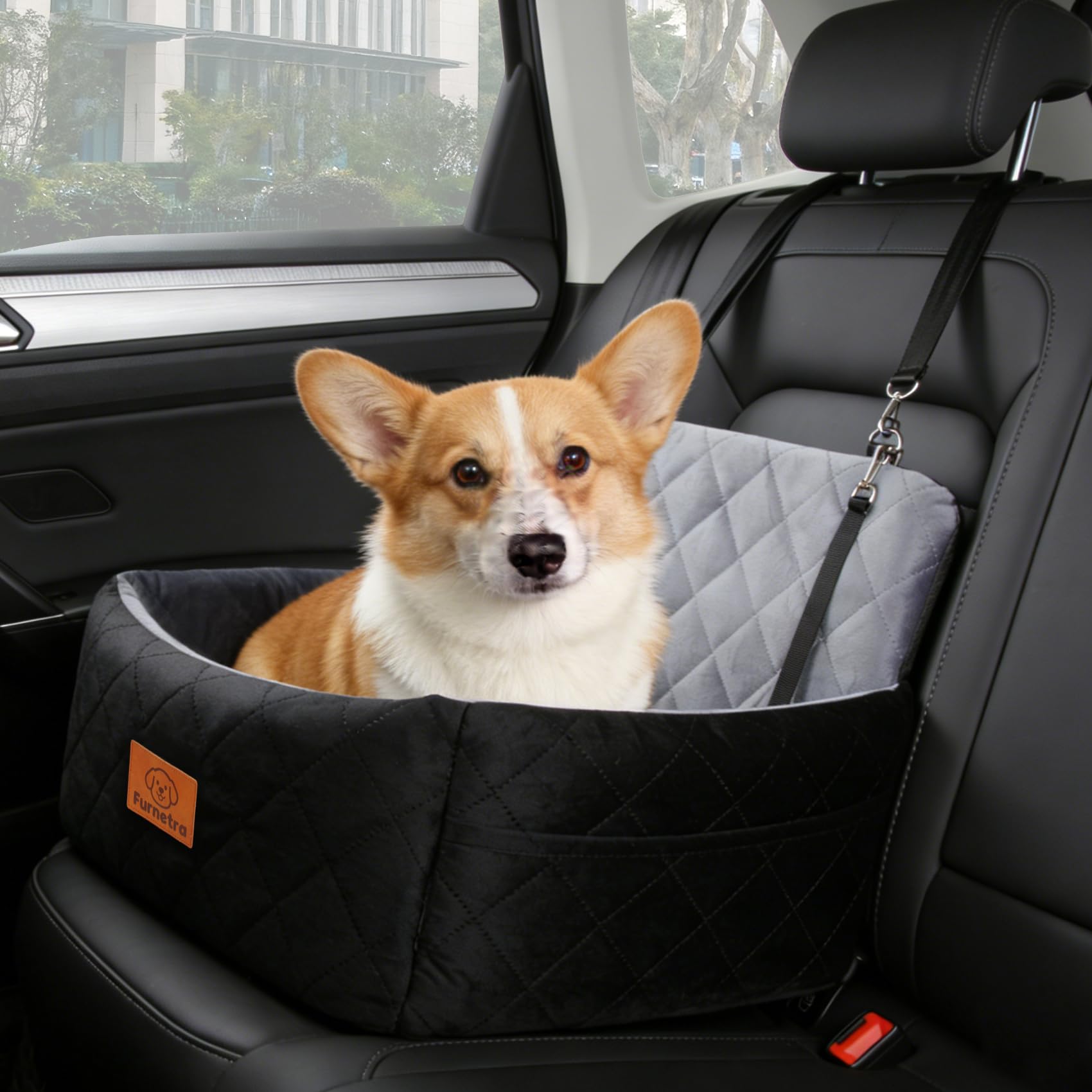 Revoti Hunde-Autositz 45×45 cm mit Memory-Schaum – Sicher & wasserdicht für Hunde bis 12 kg
