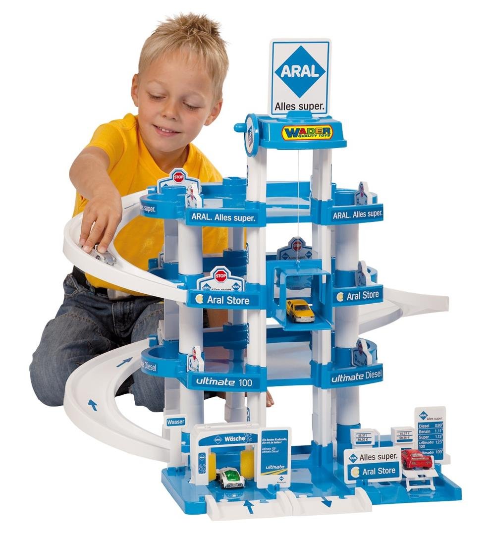Polesie ARAL Parkgarage 4 Ebenen – Spielgarage mit Lift & Zubehör für Kinder